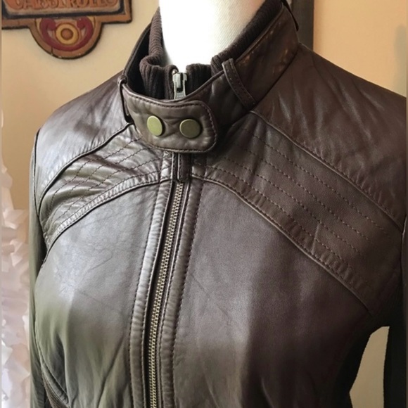 Anthropologie Idra brown leather bomber - Picture 6 of 9